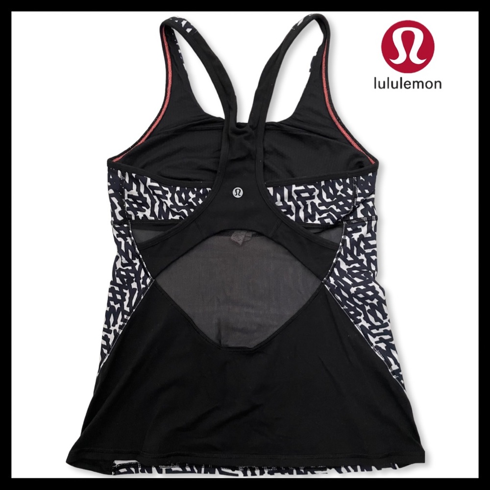 LULULEMON Black & White Workout Tank Top Sz 6 (S)